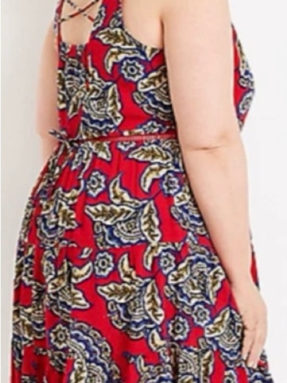 Maurices Red Floral Backless Summer Dress